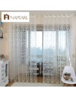 Cortina de ventana transparente de diseño floral jacquard estilo americano napeel para dormitorio tela de tul sala de estar mode