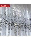 Cortinas velos de tul modernas florales ENHAO para sala de estar, cocina, Voile, cortinas transparentes para cortinas de tul par