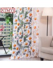 Cortinas de tul modernas para sala de estar cortinas de cocina cortinas de Panel de ventana tratamiento de cortina floral amaril
