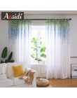 Cortinas de tul modernas para sala de estar, cortinas de gasa para ventana, diseño de flores de glicina AOSIDI