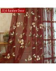 Cortinas velos de tul bordadas florales para Living Room Girls Jacquard Pastoral Window cortina para dormitorio Cortinas