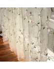 Cortinas velos de tul bordadas florales para Living Room Girls Jacquard Pastoral Window cortina para dormitorio Cortinas