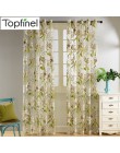 Cortinas de tul Topfinel cortinas de hojas de flores tropicales para sala de estar cortinas de cocina cortina de tratamiento de 