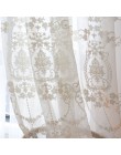 Pantallas de flores bordadas blancas de alta calidad estilo europeo gasa tul transparente para dormitorio ventanas de sala corti