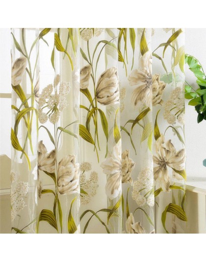 Cortinas de tul Topfinel cortinas de hojas de flores tropicales para sala de estar cortinas de cocina cortina de tratamiento de 
