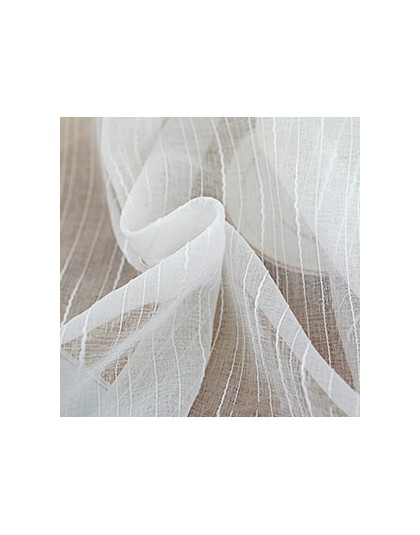 Cortinas transparentes de lino a rayas blancas que combinan con todo para sala de estar tul moderno gasa para dormitorio balcón 