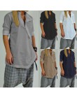 Celmia mujeres Camisetas largas 2019 otoño primavera blusa de lino asimétrica Casual túnica suelta botones Blusas Chemise Femini
