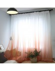 Cortina de ventana de Color degradado para sala de estar tela transparente cocina tul verde cortina gris gasa blanca tratamiento