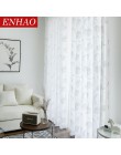Cortinas de tul modernas para sala de estar, cocina, cortinas transparentes para dormitorio geométricas, cortinas de gasa para v
