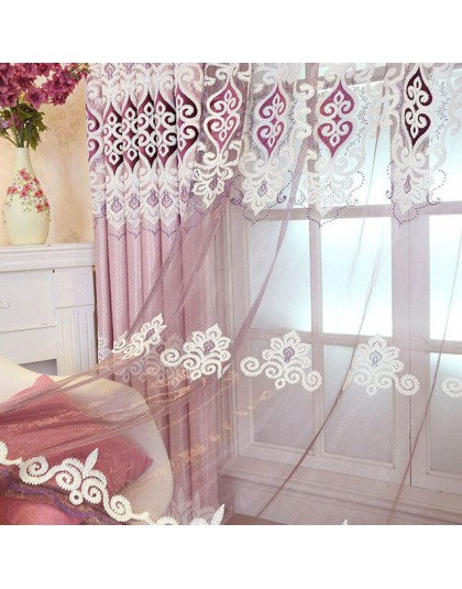 Simple tela Jacquard amor bordado cortinas Europea tul cortinas dormitorio Habitación Bahía de decoración de hogar para ventana 