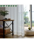 Cortinas transparentes a rayas Jacquard para sala de estar cortinas de tul en el dormitorio decoración del hogar cortinas en la 