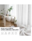 Barato tul blanco cortinas de lino transparente para sala de estar dormitorio cocina gasa tul transparente cortinas tratamientos