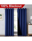 Nictown 1 Pza doble capa completo Blackout cortinas súper grueso aislado completo Blackout draperes con delineador negro para la