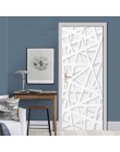 Pegatinas de puerta extraíbles europeo 3D Línea Blanca espacio impermeable sala de estar Puerta de dormitorio 3D papel tapiz aut