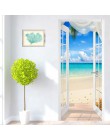 PVC autoadhesivo puerta pegatina ventana arenosa playa paisaje marino 3D foto papel tapiz Mural sala de estar dormitorio decorac