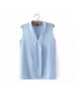 Nuevas Blusas de gasa de verano con cuello en V coloridas para mujer de moda 2016