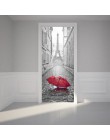 Retro paisaje puerta Mural túnel piso paso 3D puerta pegatina DIY autoadhesivo impermeable papel pintado Poste para la decoració
