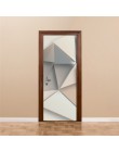 2 unids/set pegatinas de puerta con patrón geométrico creativo decoración de la pared PVC impermeable para puerta de dormitorio 