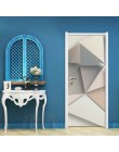 2 unids/set pegatinas de puerta con patrón geométrico creativo decoración de la pared PVC impermeable para puerta de dormitorio 