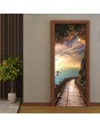 PVC autoadhesivo impermeable Mural papel pintado 3D paisaje marino puerta pegatina moderno creativo DIY sala de estar dormitorio