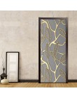 Creativo 3D hojas doradas etiqueta de la puerta DIY decoración del hogar autoadhesivo papel pintado Mural impermeable para la re