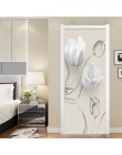 Moderno Simple blanco para la puerta con forma de flor pegatina sala de estar dormitorio PVC autoadhesivo impermeable papel pint