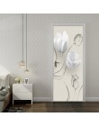 Moderno Simple blanco para la puerta con forma de flor pegatina sala de estar dormitorio PVC autoadhesivo impermeable papel pint