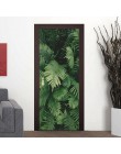 PVC autoadhesivo etiqueta 3D planta verde hojas Papel pintado sala De estar dormitorio decoración del hogar etiquetas De la puer