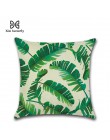 Plantas tropicales hoja de palma hojas verdes Monstera Fundas de cojín de flores de hibisco funda de almohada decorativa de lino