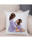 Funda de cojín de dibujos animados lindos de moda para mamá y bebé funda de almohada de felpa corta decoración para sofá funda d
