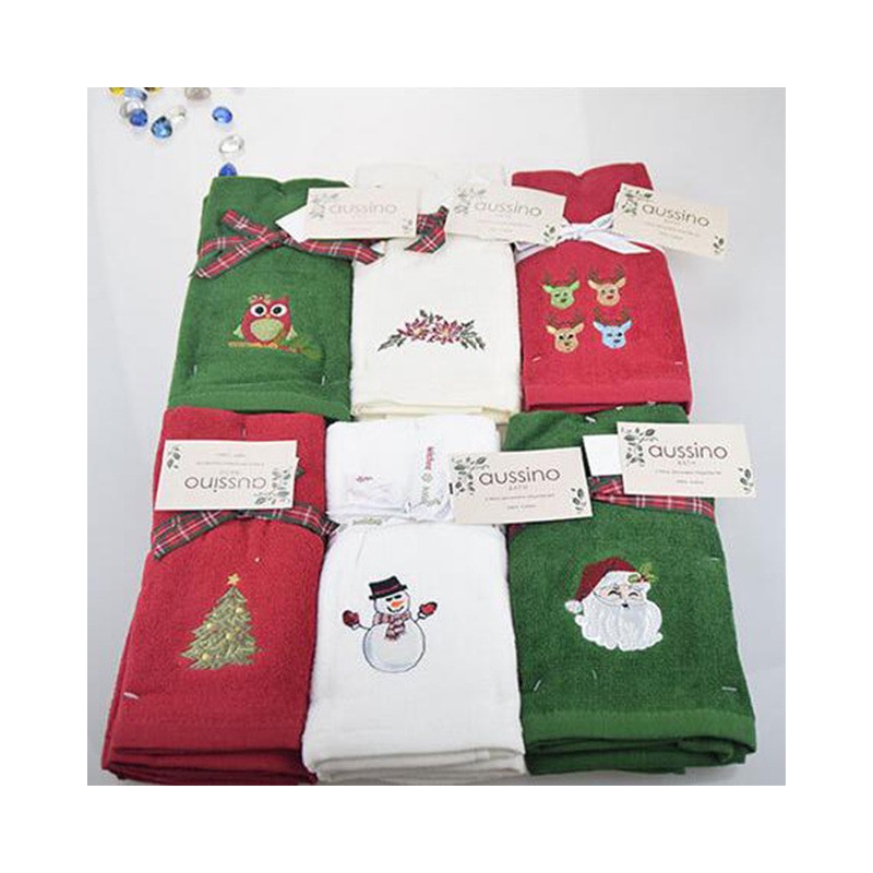 Nuevo juego de toallas de mano decorativas de lujo, toalla de Navidad