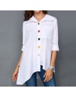 Mujer Plus tamaño blanco camisa de botón anómala blusa de las mujeres de verano de manga larga túnica de moda mujer blusas 2019